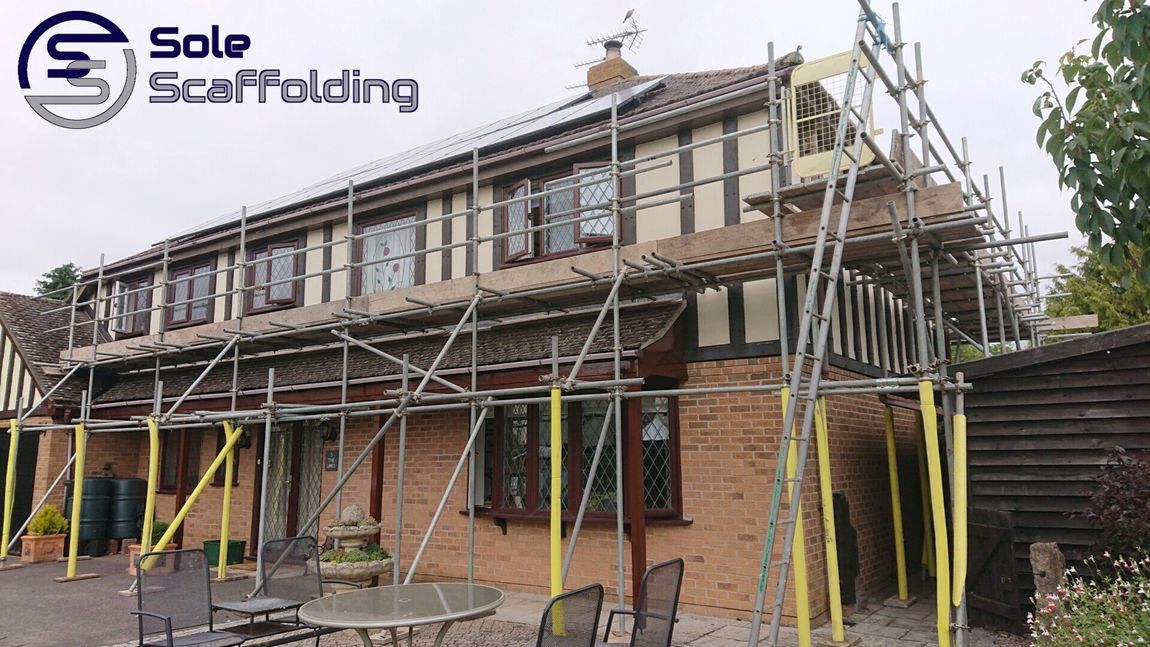 sole scaffolding - scaffold for painting external of a house in Soham