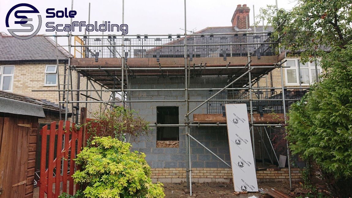 sole scaffolding - new build extension in Shelford