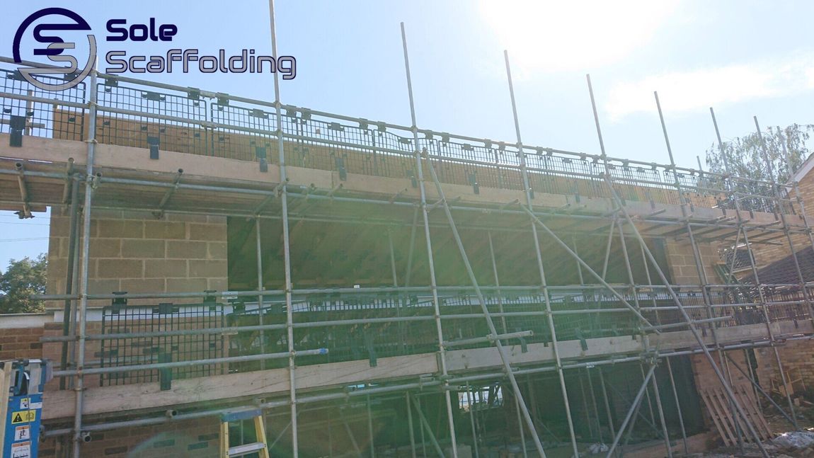 sole scaffolding - new industrial building in Cambridge