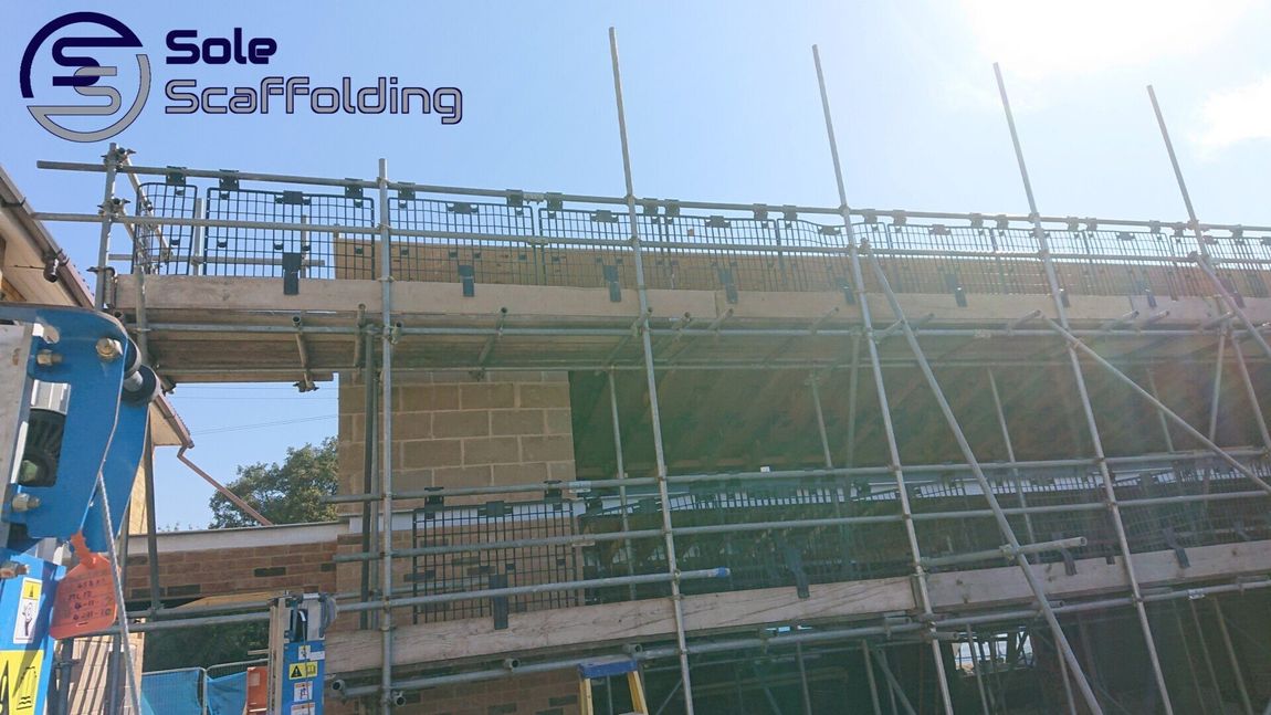 sole scaffolding - new industrial building in Cambridge