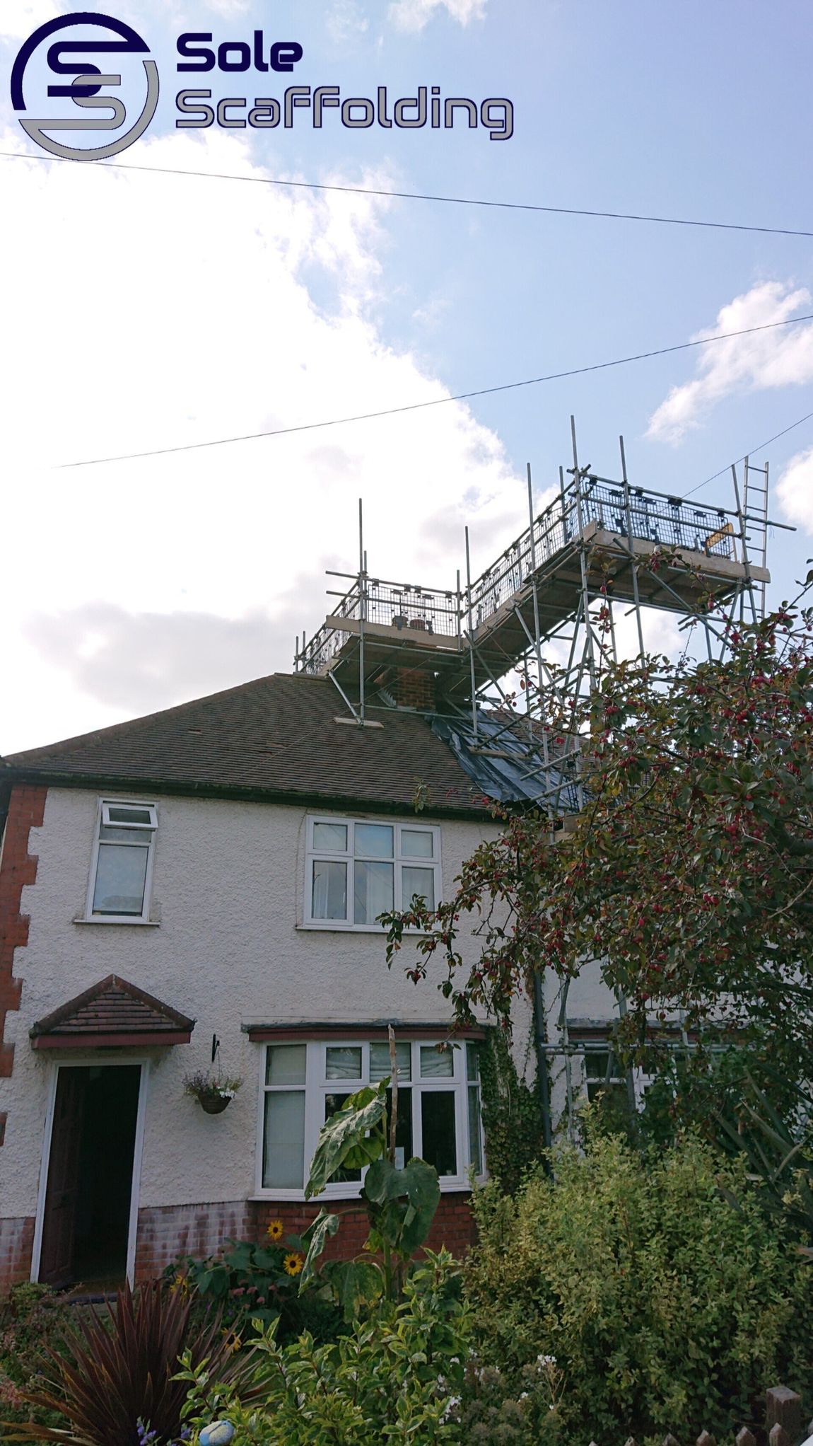 sole scaffolding - Chimney scaffold for repair works in Shelford