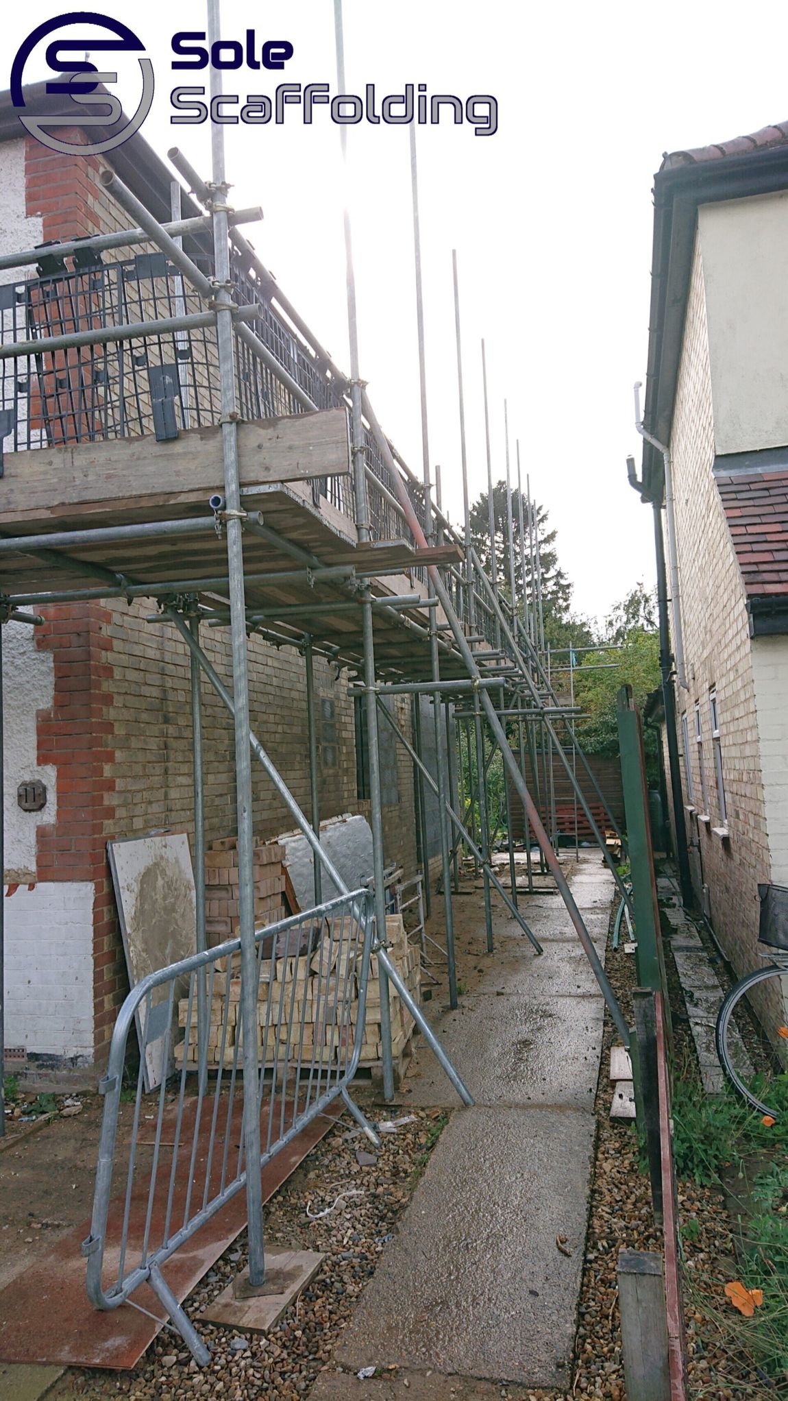 sole scaffolding -  new build extention in Shelford