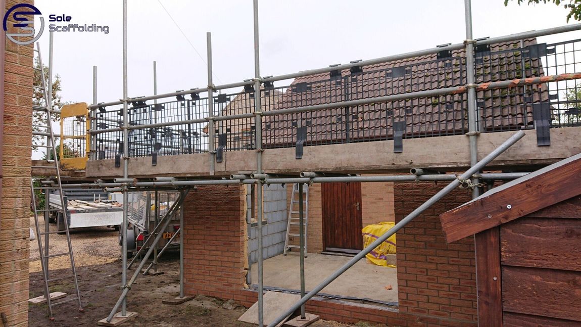 sole scaffolding - new build extention in March