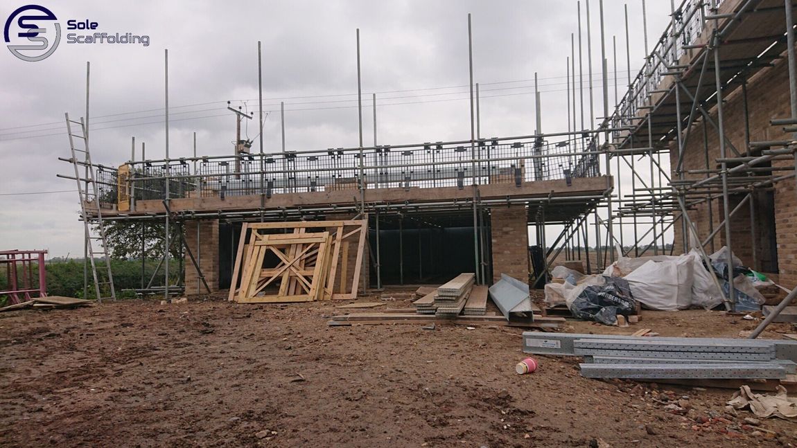 sole scaffolding - new build property in soham