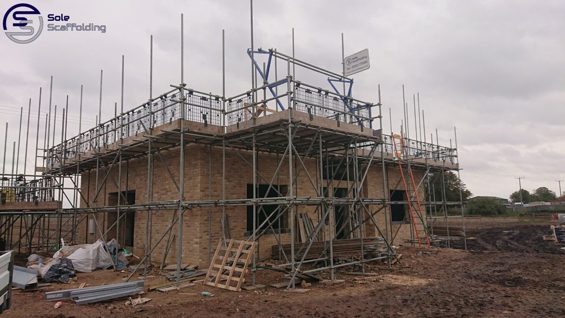 sole scaffolding - new build property in soham