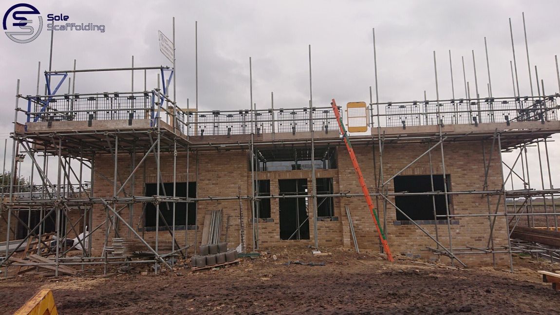 sole scaffolding - new build property in soham