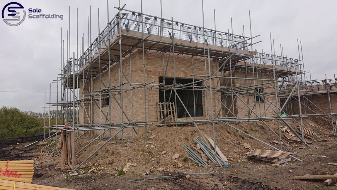 sole scaffolding - new build property in soham