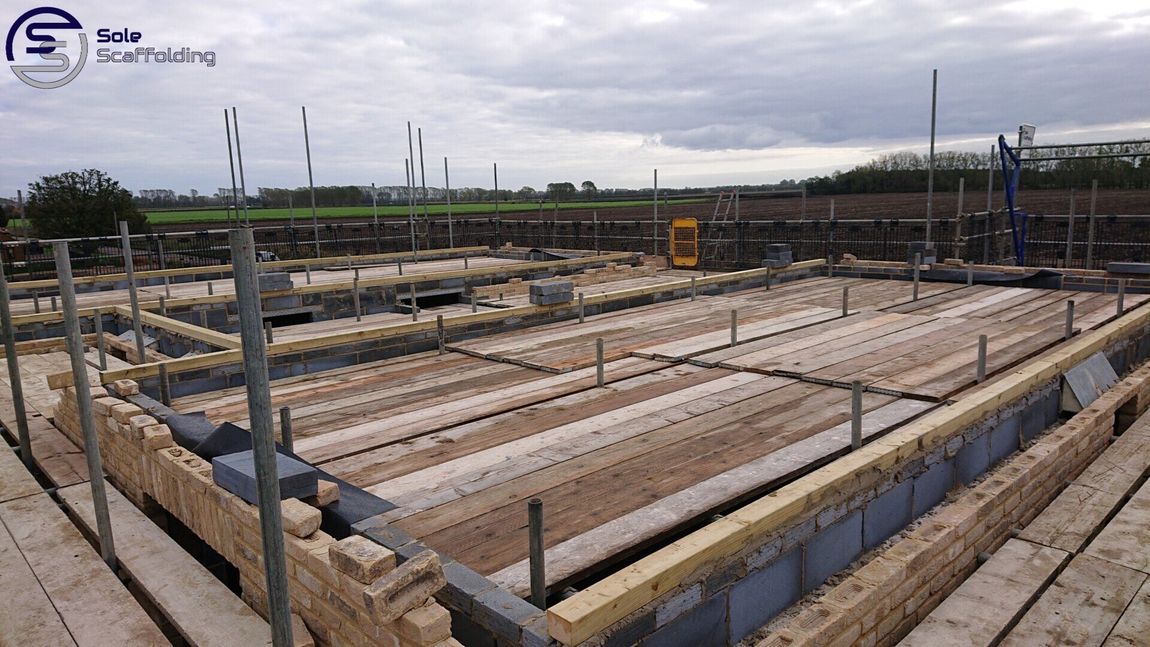 sole scaffolding - new build property in soham