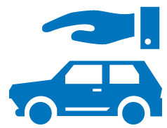 Hand protecting car icon