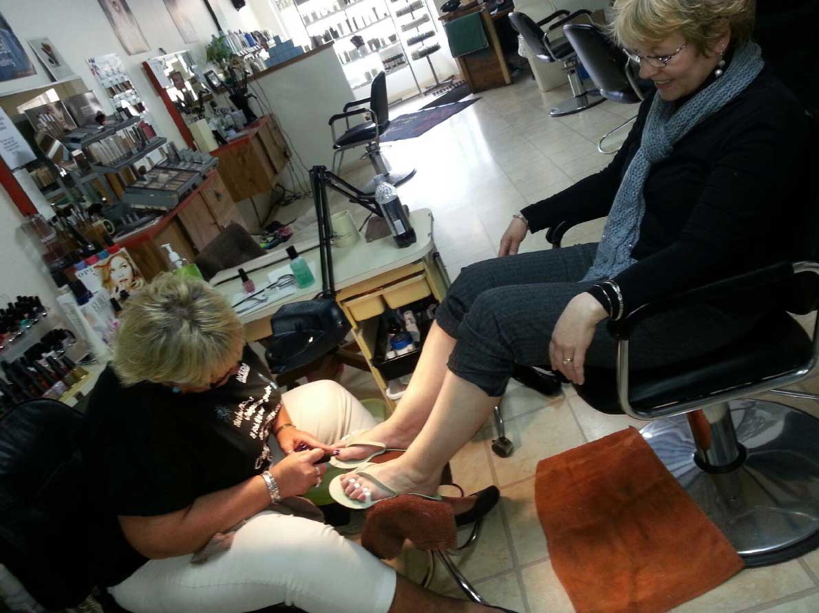 Pedicure — Dark Colored Nail Color In Yorkville, NY Pedicure — Dark Colored Nail Color In Yorkville, NY