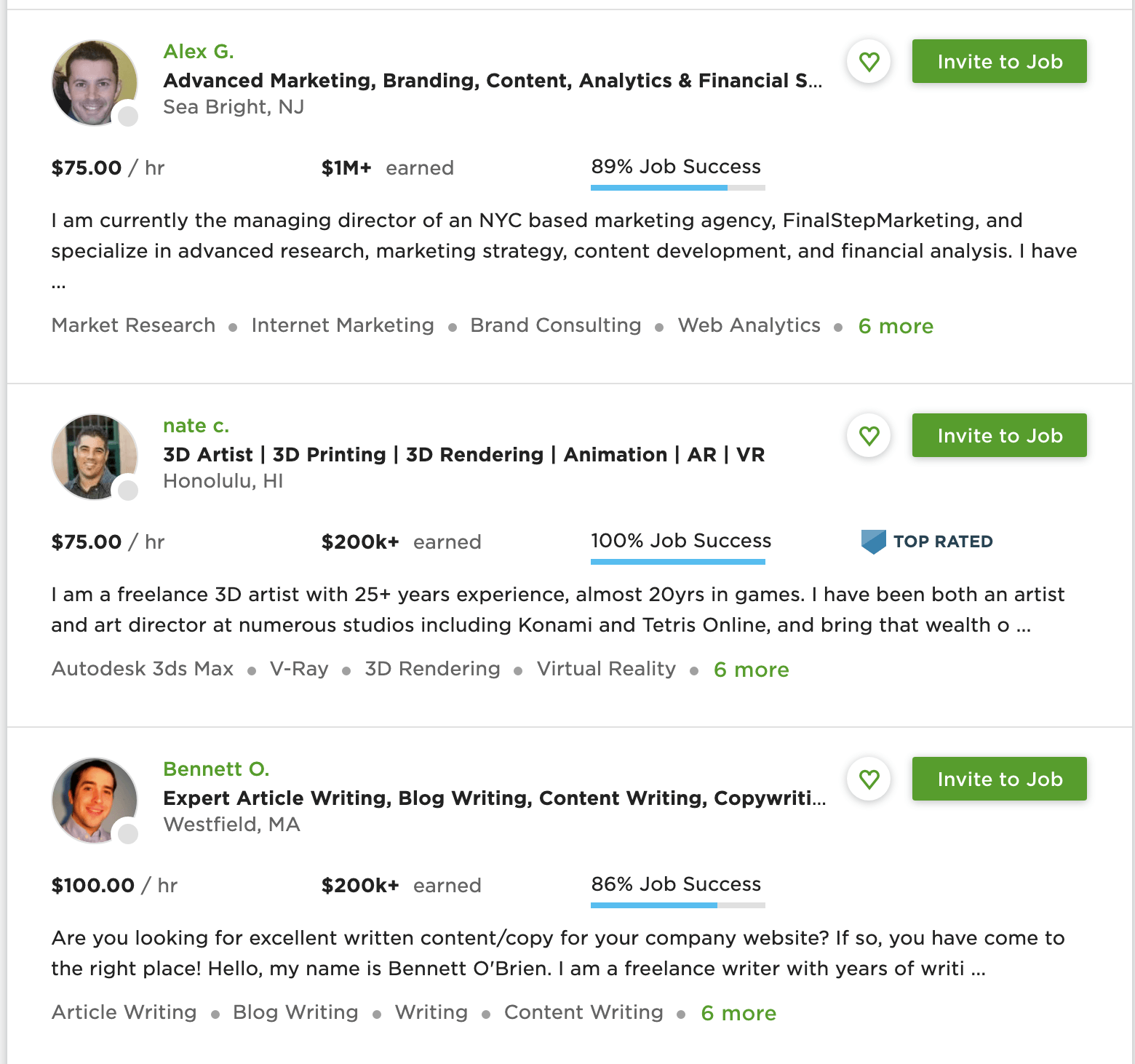 top upwork freelancers