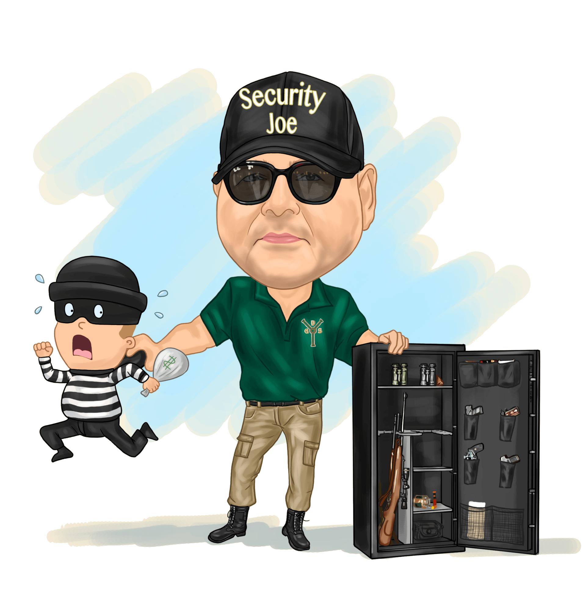 Security Joe Caricature — Pearl, MS — Discount Gun Safe Security Joe Caricature — Pearl, MS — Discount Gun Safe