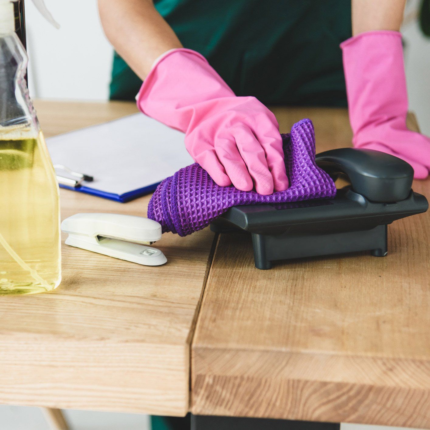 Cleaning — Racine, WI — Cleanco A worker providing commercial cleaning in Kenosha, WI