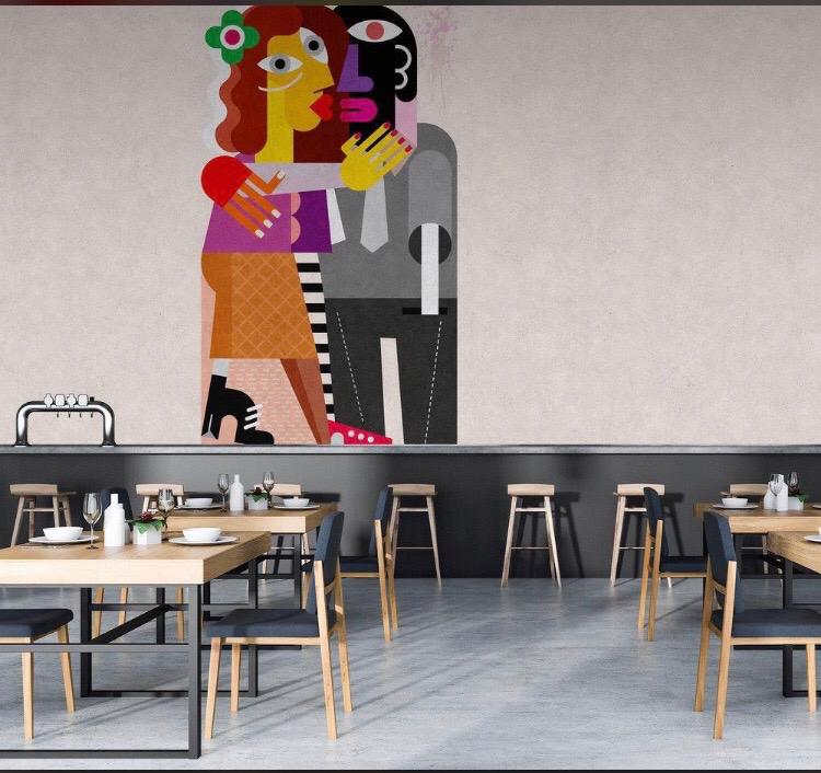 Ristorante con carta da parati