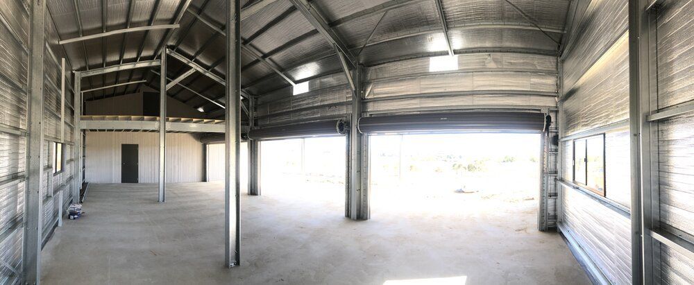 Interior of Industrial Steel Shed - Snowy Sheds