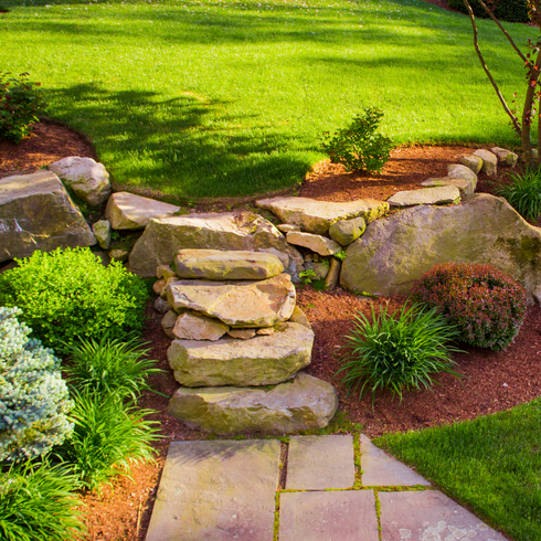 Landscaped Rock Stairs — Wilmington, DE — Paradise Landscaping