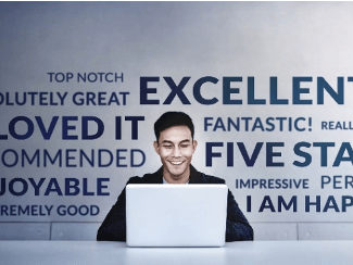 person leaving positive review