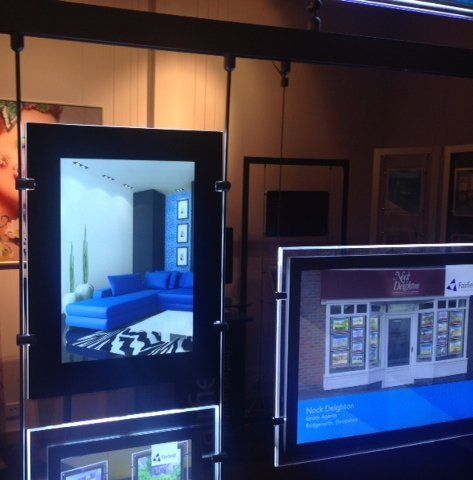 blue display frames