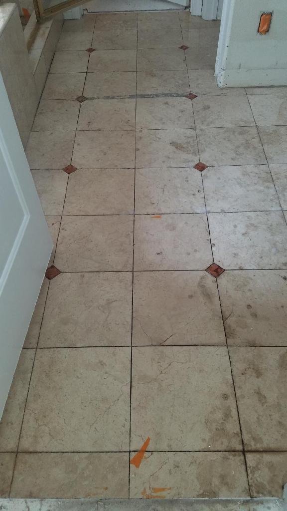 Stone floor before polishing, B&B Carpet Restoration Glendora CA