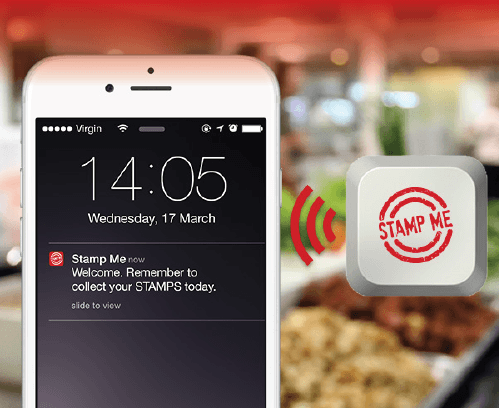 A phone with a stamp me app on it