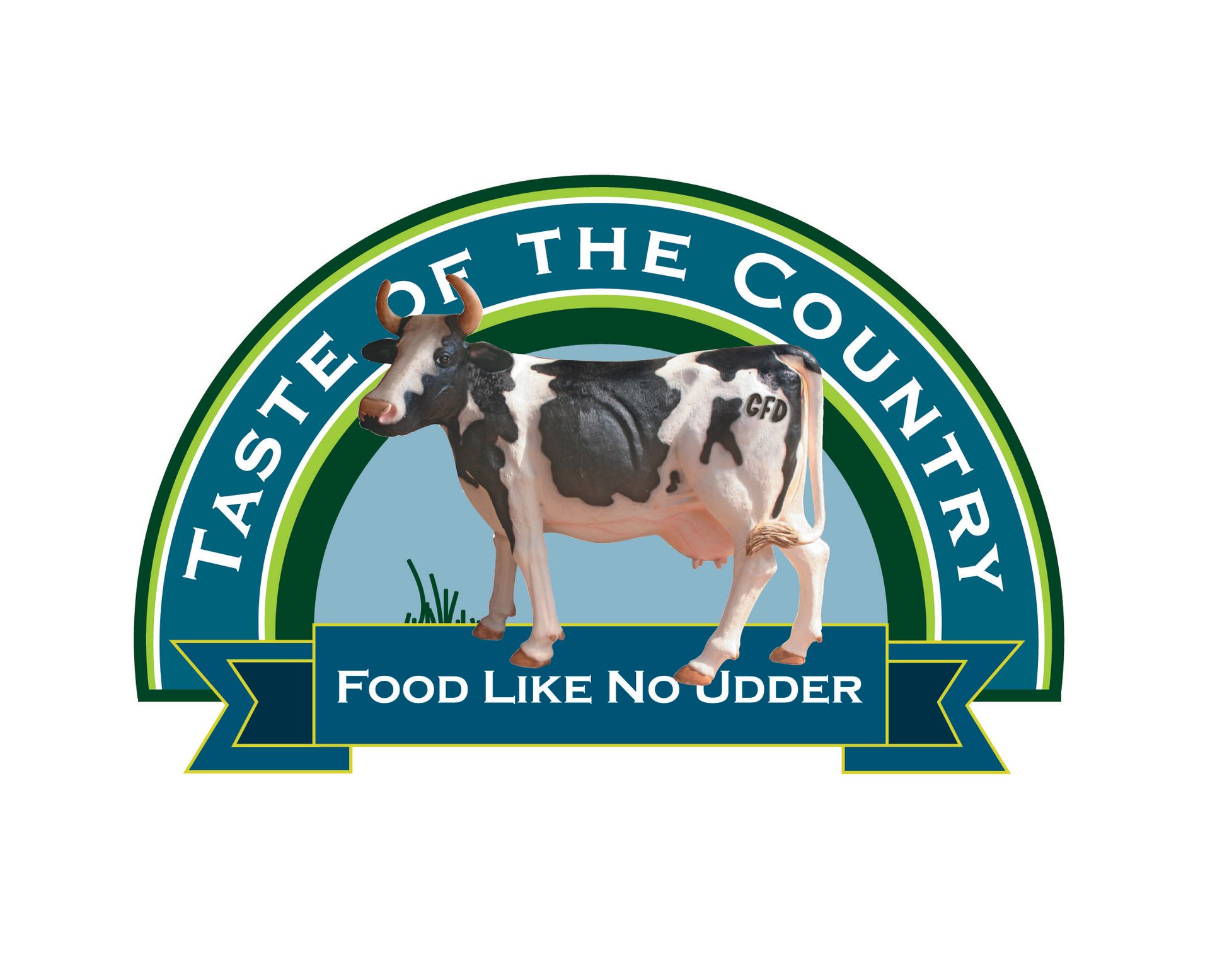 A logo for taste of the country food like no udder