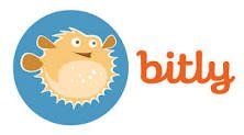 A logo for bitly with a cartoon puffer fish in a blue circle.