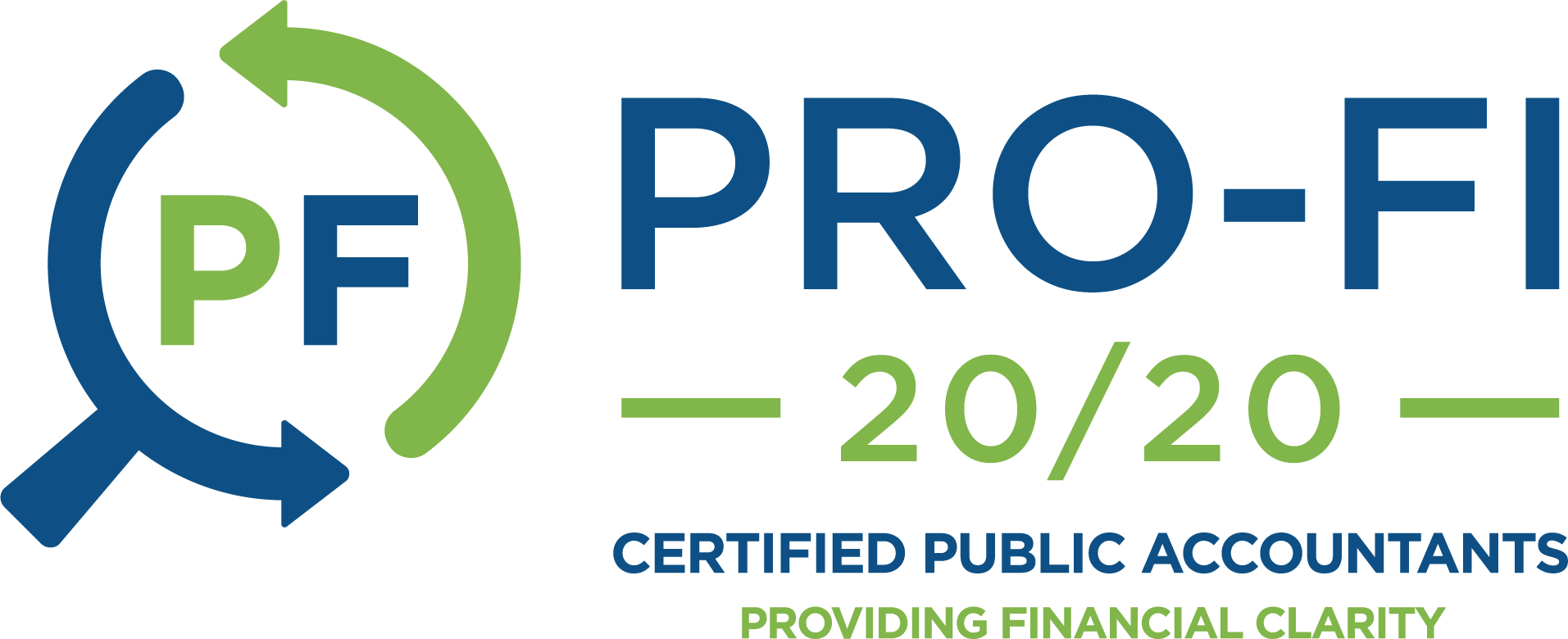 A logo for pro-fi certified public accountants providing financial clarity