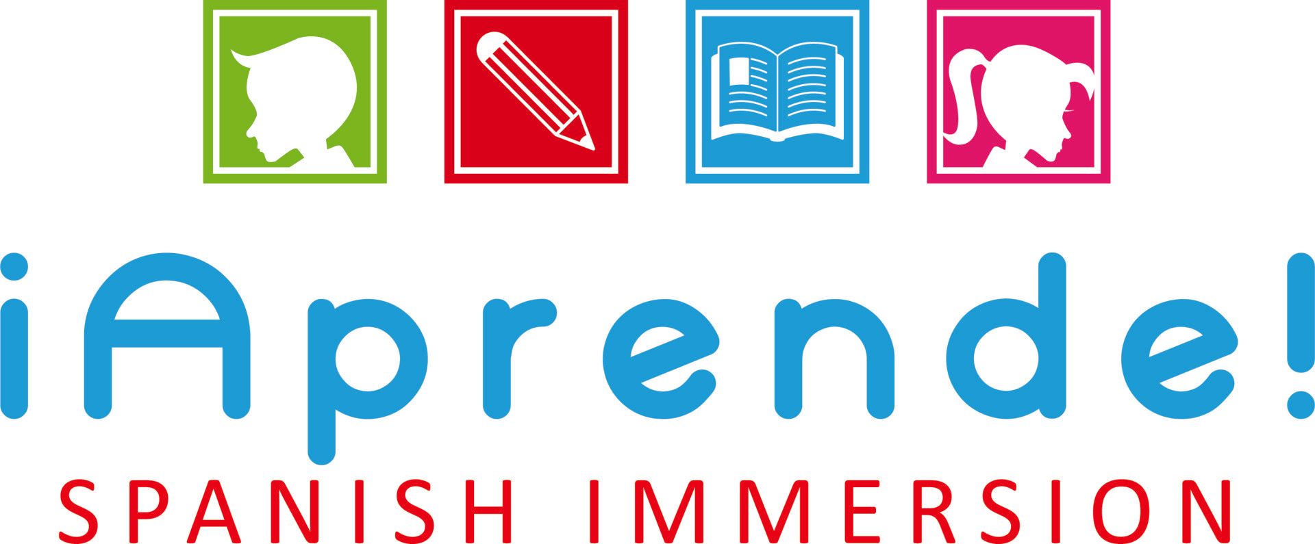 A logo for spanish immersion shows a pencil and a book