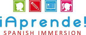 A logo for spanish immersion shows a pencil and a book