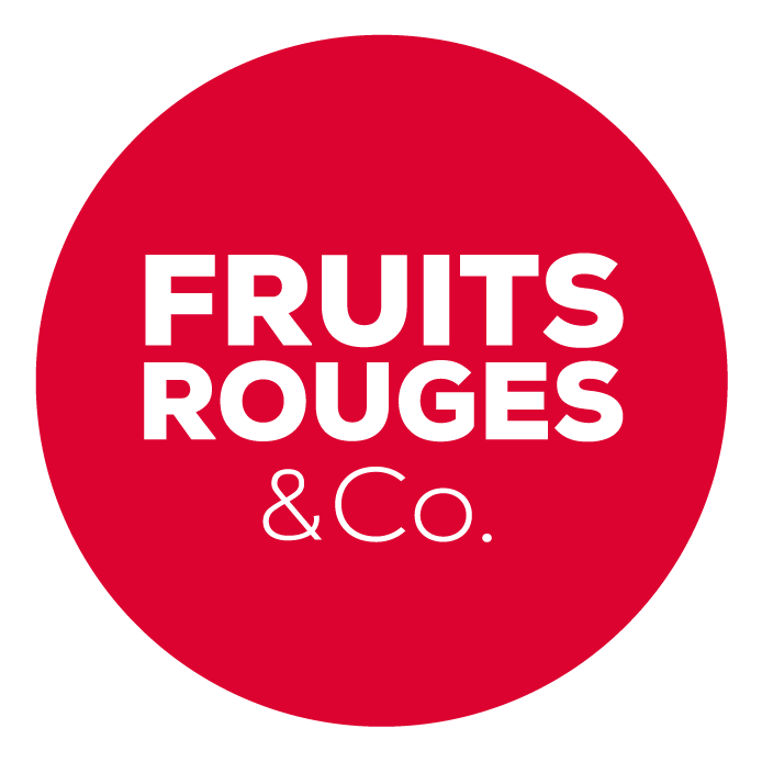 A red circle with the words fruits rouges & co. on it