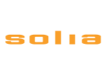 The logo for solia is orange and white on a white background.
