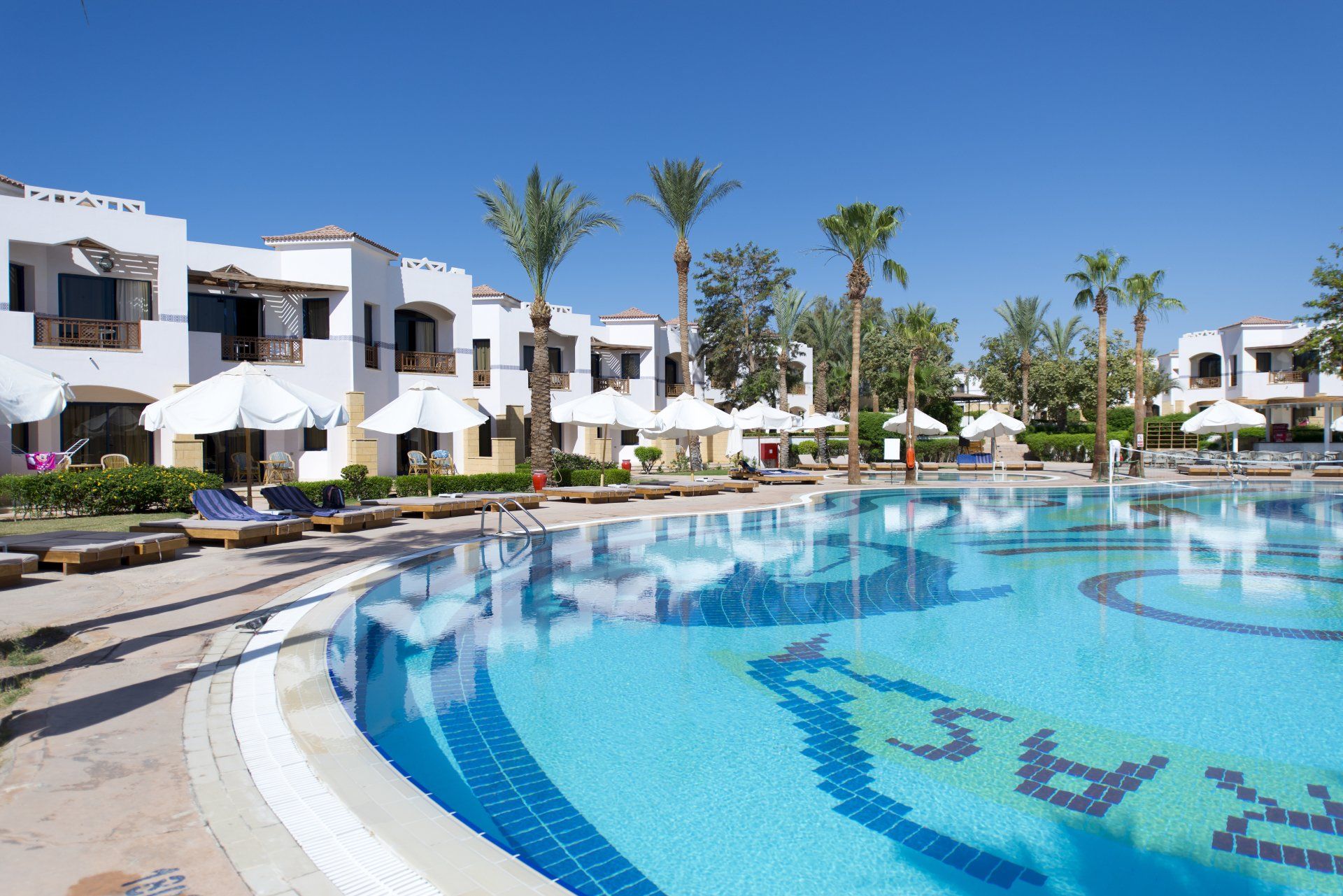 Heated swimming pool at Amphoras Beach Resort