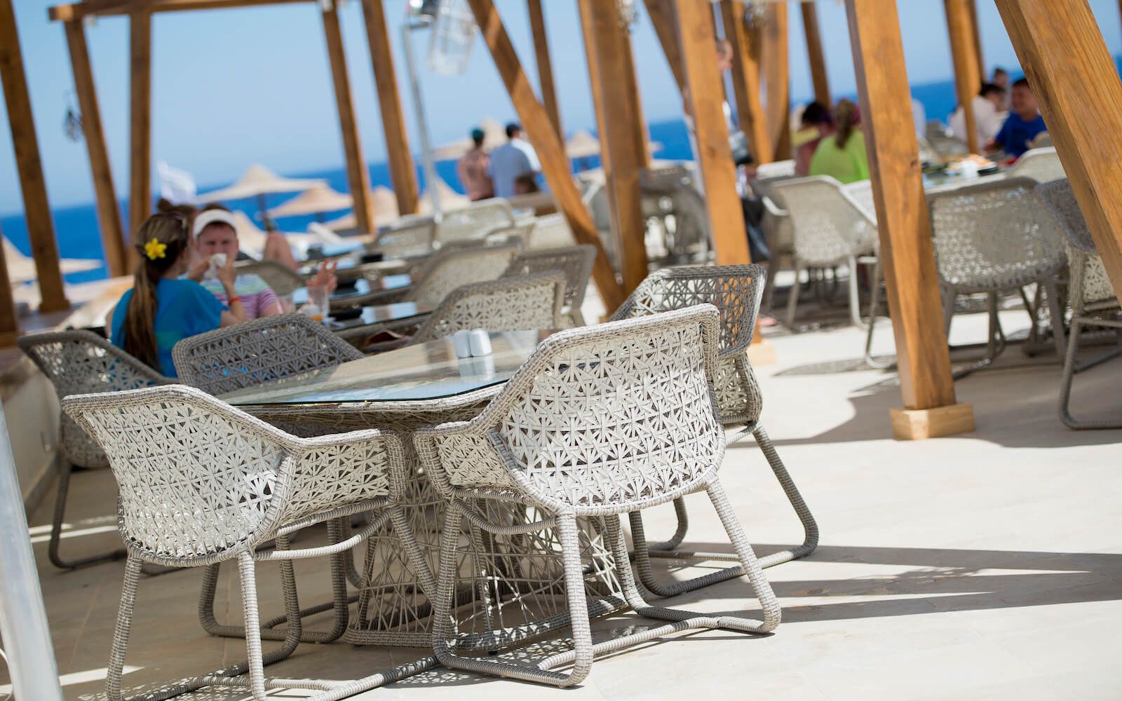 Relaxing beachside bar at Amphoras Beach Resort