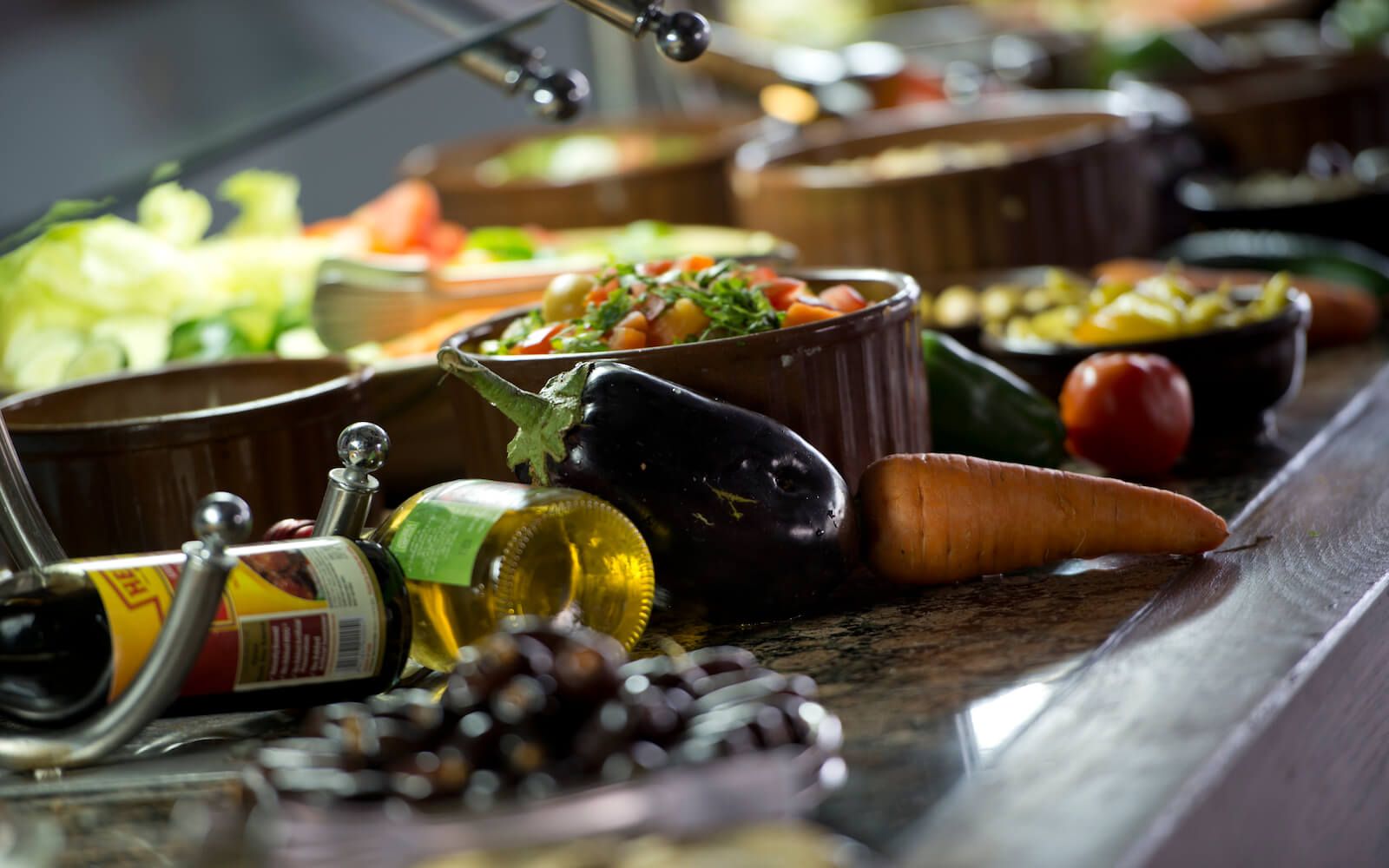 Appetizers and healthy salad options at the restaurant