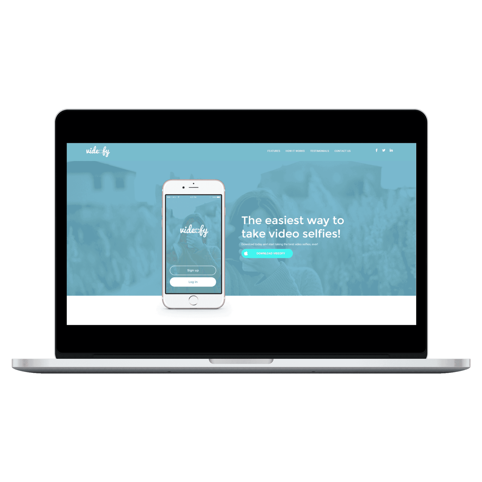 App Landing Page Template Desktop View