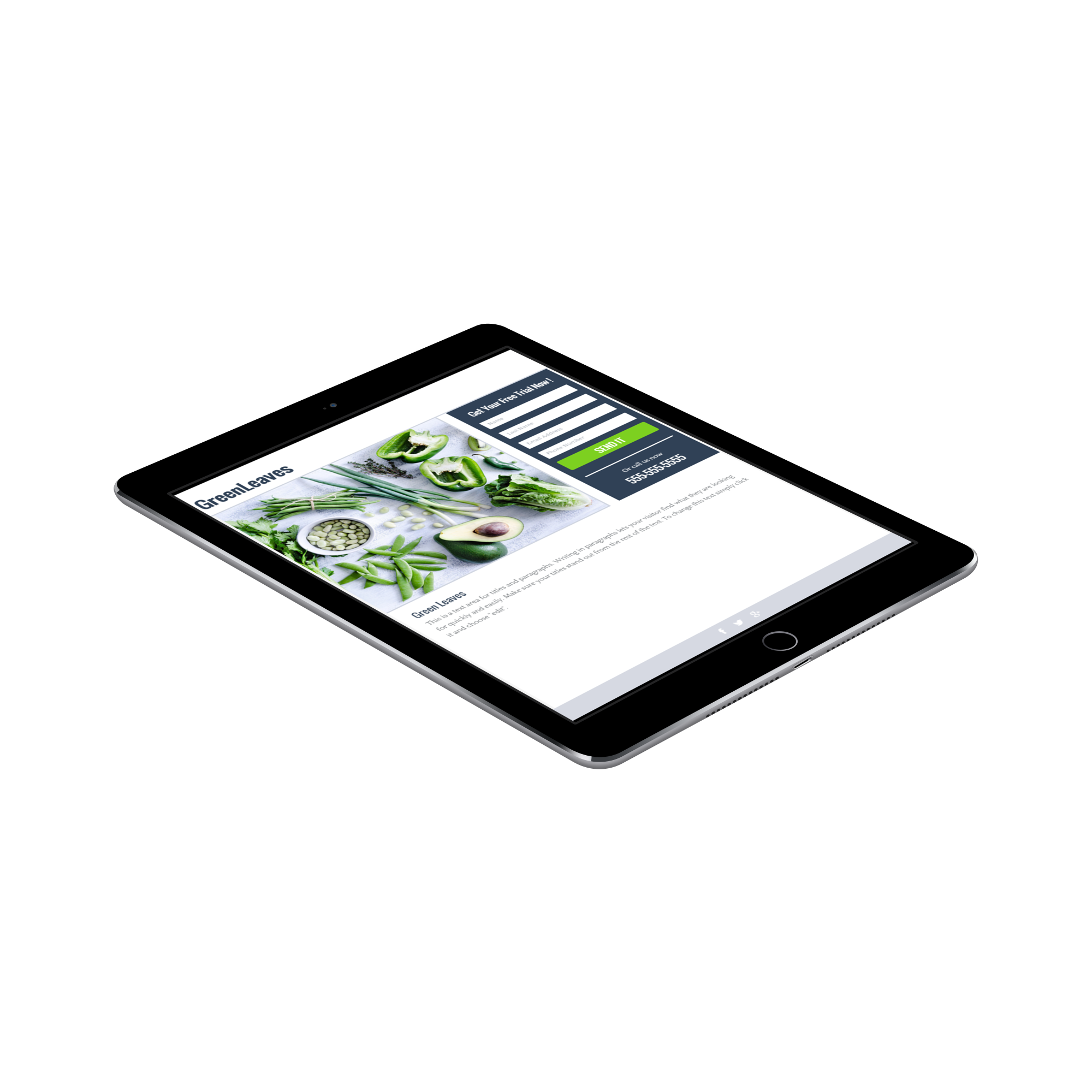 Green Leaves Landing Page Template