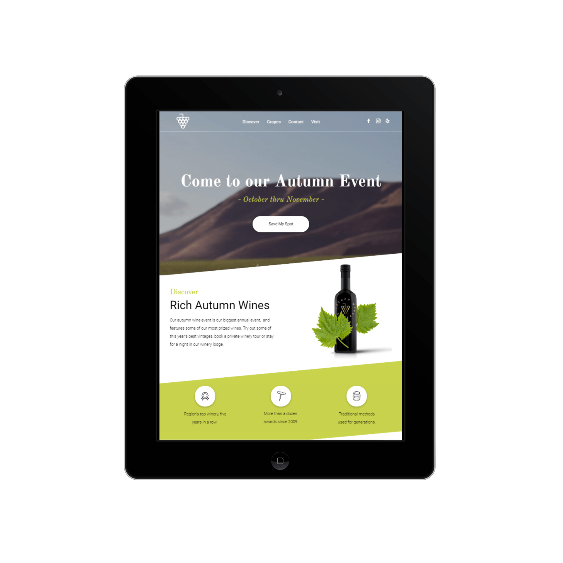 Winery Landing Page Template