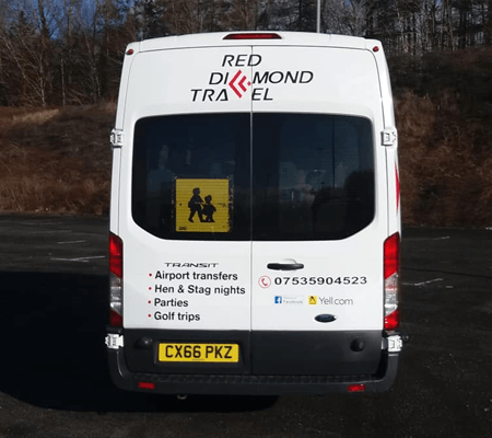 the back of a minibus