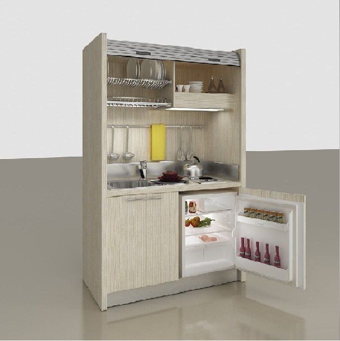 CUCINA MONOBLOCCO A SCOMPARSA ROMA 127,6 CM CON SERRANDINA CUCINA MONOBLOCCO A SCOMPARSA ROMA 127,6 CM CON SERRANDINA