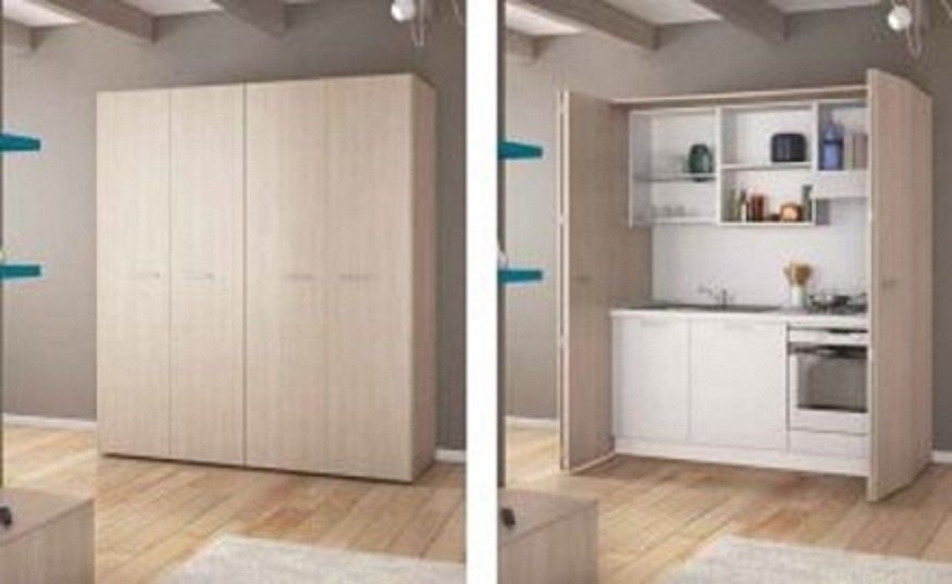 CUCINA MONOBLOCCO A SCOMPARSA ROMA BLOK CM 139,4 CUCINA MONOBLOCCO A SCOMPARSA ROMA BLOK CM 139,4