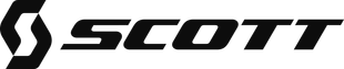A black and white logo for scott on a white background.