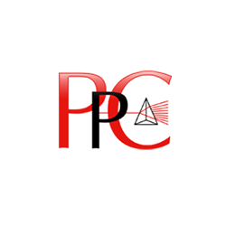 Un logo rouge et noir pour une entreprise appelée ppc