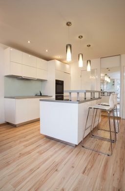 Flooring Contractors — Kitchen Floor in Chelmsford, MA Flooring Contractors — Kitchen Floor in Chelmsford, MA