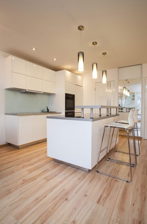 Flooring Contractors — Kitchen Floor in Chelmsford, MA Flooring Contractors — Kitchen Floor in Chelmsford, MA