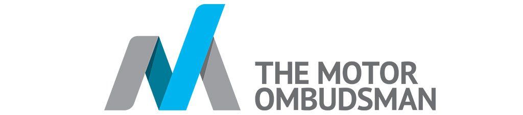 A blue and gray logo for the motor ombudsman