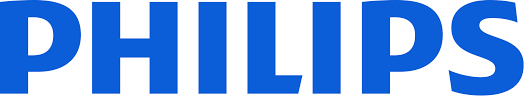 A blue philips logo on a white background