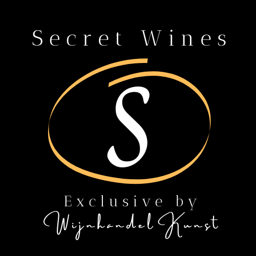 Logo voor Secret Wines. Een witte