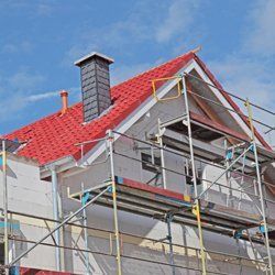 building with scaffolding 