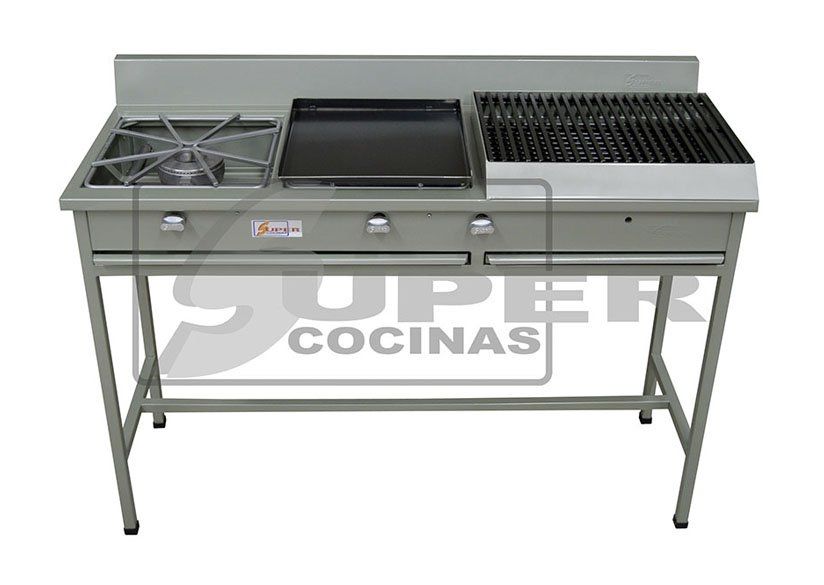 Súper Cocinas - estufa de hornillas, asador y plancha