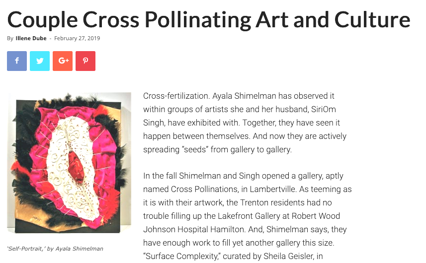 A newspaper article about couple cross pollinating art and culture